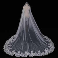 Élégant voile de mariée fleur 3D une couche de dentelle multi-style pur mariage ivoire voiles