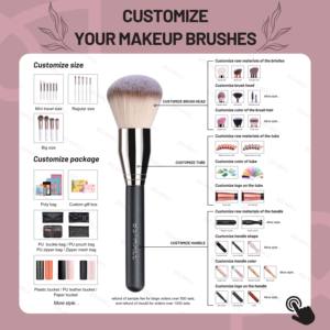 BS-MALL 4 pièces grand pinceau <span class=keywords><strong>de</strong></span> maquillage pour le visage <span class=keywords><strong>fond</strong></span> <span class=keywords><strong>de</strong></span> <span class=keywords><strong>teint</strong></span> professionnel mélange poudre liquide crème Contour surligneur pinceau Kabuki - Product Image 5