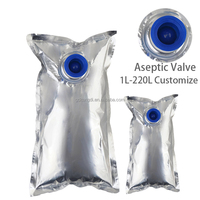 10L 20L 50L Aseptische drankenverpakking met schroefdekselklep PE voedselveilige vloeistofzak voor sap, siroop, concentraat, bedrukbaar