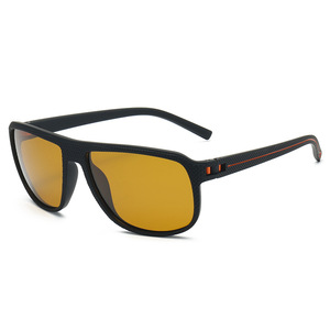 Lunettes de soleil pour hommes, rectangulaires, polarisées, UV400, monture intégrale, rétro, lunettes de soleil d'extérieur - Product Image 2