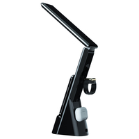 Station de recharge sans fil 3 en 1 Lampe de bureau LED avec réveil Lumière de protection des yeux Conception magnétique et multifonctionnelle