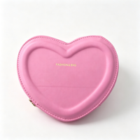 Sac à bandoulière en forme de cœur tendance, couleur bonbon, petit sac à bandoulière pour fille, sac à bandoulière décontracté en cuir PU avec fermeture éclair pour femme