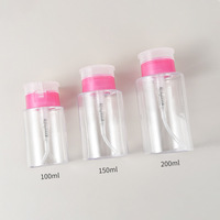 Bouteille Pompe en Plastique Vide Rechargeable pour Dissolvant à Ongles, Distributeur Transparent Résistant à l'Acétone pour Nail Art