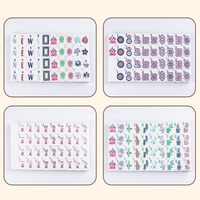 Stock disponible entrepôt US 160/166 Tuiles de Mahjong américaines de luxe en acrylique gravé, couleurs Orange, Vert Tortue, Bleu, Rose