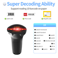Escáner de Código de Barras Inalámbrico Láser 1D Xincode, Lector de Código de Barras Portátil, Escáner de Código de Barras de Mano con Soporte para Express GT-3501C-B