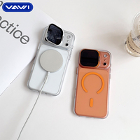 Funda Rígida Magnética para PC VAWI B439 con Placa Trasera de Alta Transparencia y Cubierta Protectora de Lente para iPhone 17 Pro Max, Funda de PC Resistente a Golpes