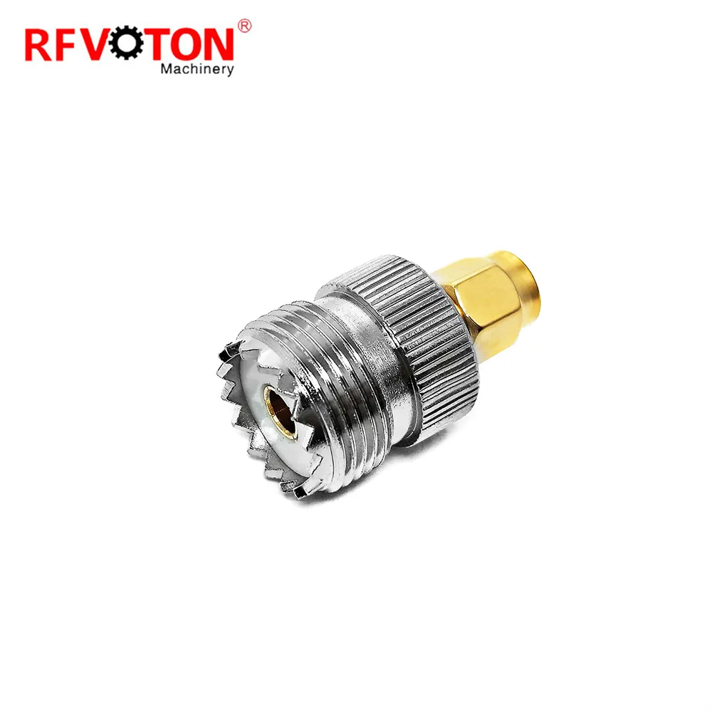 Uhf נקבה so239 כדי sma זכר מתאם coaxial מתאם מחבר פליז ישר עבור אנטנה רדיו וואקי