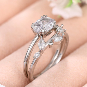 Set di Anelli con Foglie in Zirconia Marquise per Donne, Gioielli di Design Eleganti e Versatili - Product Image 6