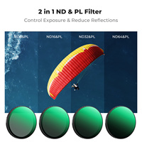 Kit de Filtros K&F Concept de 4 Piezas ND8&PL+ND16&PL+ND32&PL+ND64&PL para DJI Action 6, Filtro Híbrido de Densidad Neutra Polarizante de Encaje Rápido