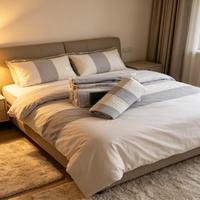 Offre Spéciale – Parure de Lit Portable en Polyester Bleu Taille Queen Personnalisable – Vente en Gros – Motifs Dessin Animé/À Rayures/Végétaux – Pour Maison, Hôtel, Hôpital