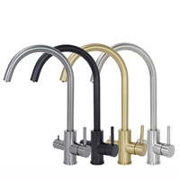 Robinet purificateur d'eau 3-en-1 en acier inoxydable et céramique pour caravane, avec filtre à eau potable et mélangeur à triple débit