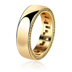 Zircon Ring Fashion Hot Sale 925 Sterling Silver Plated Gold Plated Unisex Wedding Smooth Surface Ring