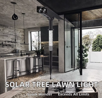 Lampe de jardin LED extérieure à énergie solaire en plastique, indice de protection IP65, lumière du jour 6000K, 120 °   Angle de faisceau, idéal pour l'éclairage des arbres et la décoration de jardin