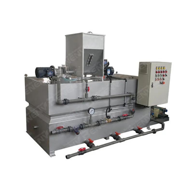 Unidade automática do sistema de dosagem química do polímero com floculante líquido ou seco