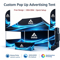 Tentes de salon professionnel hexagonales en aluminium de haute qualité avec logo personnalisé, tissu polyester 420D double face 3m, imperméables, pour intérieur/extérieur