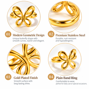 Edelstahl Vergoldeter Verstellbarer <span class=keywords><strong>Ring</strong></span> Unisex Mindestbestellmenge <span class=keywords><strong>5</strong></span> Stück - Product Image 4