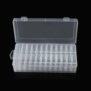 Caja de almacenamiento de plástico transparente, compartimento cuadrado de 5,5 cm, organizador de joyas, contenedor de escritorio con tapa para artículos pequeños, juego de 24 Uds. - Product Image 3