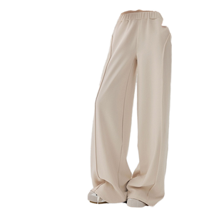 <span class=keywords><strong>Hotem</strong></span> Damen Winter Warmes Langes 2-Teiliges Set Gerades Bein Fleece-Gefüttert Verdickt Ausgestelltes Weites Bein Schlankmachend Locker Lässig Terry Einfarbig - Product Image 5