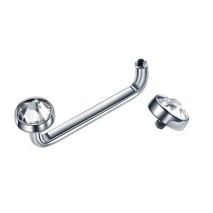 G23, титановая внутренняя нить, с кристаллами, для пирсинга, 14 г - Product Image 4