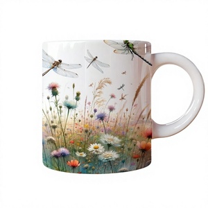 Taza de sublimación de cerámica en blanco, superficie blanca lisa, portátil, apto para microondas, apto para lavavajillas, para impresión de prensa de calor personalizada - Product Image 1