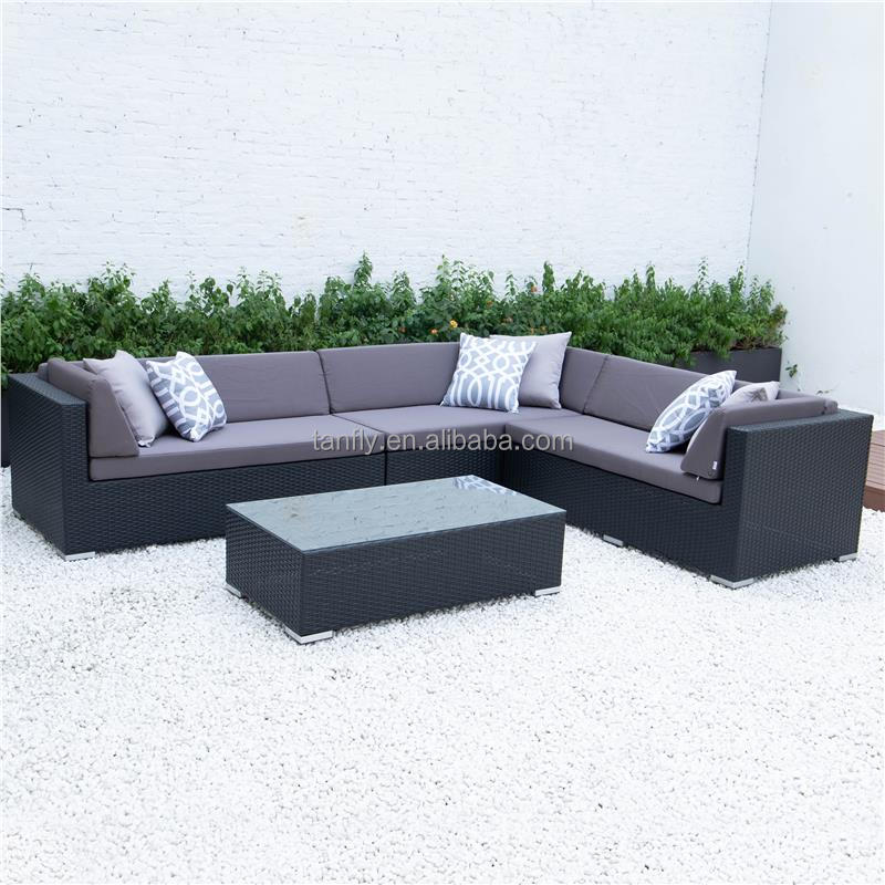 Patio Garden Outdoor Furniture Sets With Fire Pit Table Modern Rattan Sofa Waterproof Sectional Sofa Set