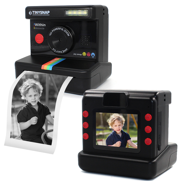 K7 Kids Instant Print Camera 2.4Inch Screen 16X Digital Zoom 1080P Video 12MP Photo Ink Free Print Camera Toy Birthday Xmas Gift