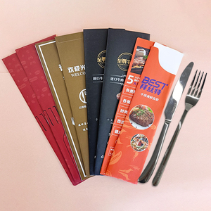 Sachet en Papier Kraft Personnalisé pour Couverts de Restaurant : Couteau, Fourchette, Cuillère, Baguettes – Pochette à Couverts avec Serviette - Product Image 3