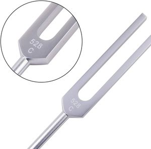 Tenedor de afinación de alta calidad de 528Hz, Solfeggio, reparación de ADN, instrumento Musical curativo, martillo de silicona, paño de limpieza - Product Image 3