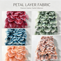 Tissu en dentelle brodée 3D en tulle français, motif floral en mousseline de soie, impression laser personnalisée, style Ins Tiktok Dubaï, pour robe de mariée