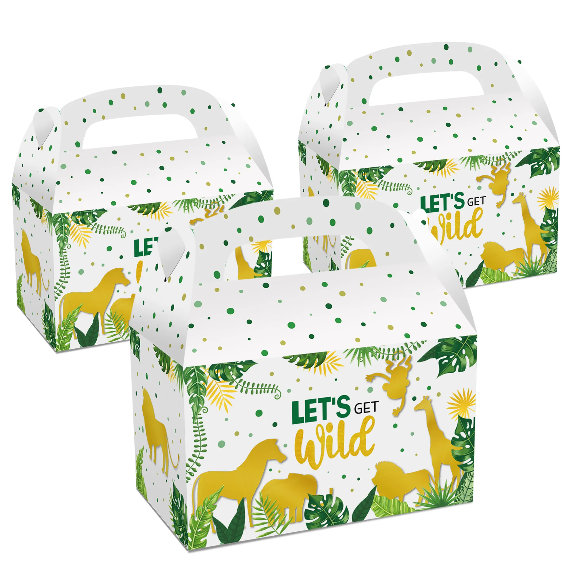DD046 Wild Animal 12 pcs Folding Recyclable Kids Small Birthday Paper Packaging Gift Candy Box