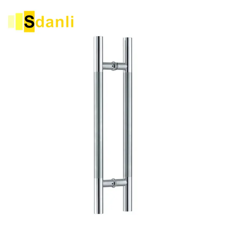 Factory Price New Style Simple Silver Mirror Stainless Steel Sliding Shower Glass Door Pull Handles Bathroom Door Handle