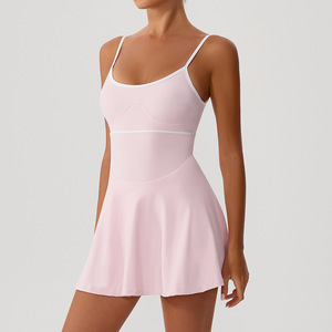 Couleur bloquant une pièce robe de Tennis sangle réglable robe de Tennis à l'épreuve des squats robe de Tennis contrôle du ventre pour les femmes - Product Image 3