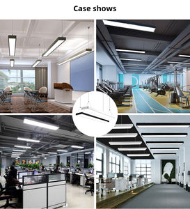 Tùy chỉnh văn phòng thương mại chiếu sáng hiện đại trang trí siêu thị văn phòng Treo Nhôm Mặt dây dẫn có thể liên kết tuyến tính đèn - Product Image 5