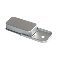 Boîte en étain coulissante petite et personnalisée, recyclable, avec trous creux pour bonbons, menthe, emballage métallique