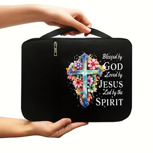 Funda Protectora para <span class=keywords><strong>Biblia</strong></span> con Cierre y Diseño Floral Personalizado de Fábrica, Regalo Religioso Cristiano al por Mayor - Product Image 6
