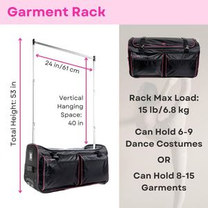 Free Sample OEM Factory Hot Selling <b>Collapsible</b> <b>Trolley</b> Dance Bag Dance Duffle Bag with Garment Rack Luggage Travel Bags - Product Image 5