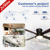 Ventilateur de plafond intelligent 1stshine avec lumière LED, commande vocale et application mobile, nouvelle arrivée, qualité durable