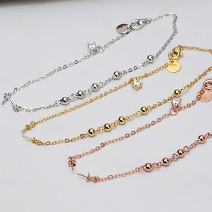 Pulsera de Plata S925 para Mujer, Joyería de Perlas DIY Exquisita con Cuentas con Orificio y Bandeja Vacía, Accesorio Elegante Hecho a Mano 548 - Product Image 1