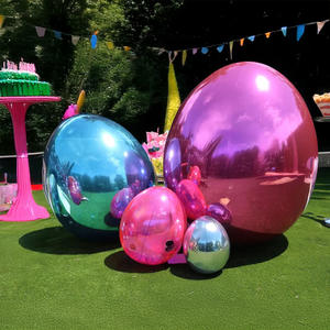 Miroir gonflable oeufs de pâques métalliques brillants ballons disco géants PVC sphère flottante décoration d'événement accessoires de fête en gros - Product Image 5