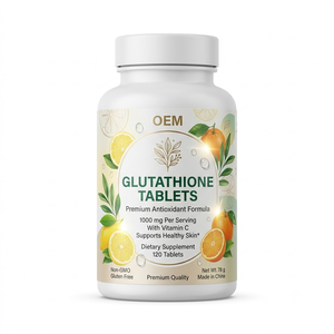 Comprimés de glutathion OEM ODM, complément alimentaire antioxydant avec vitamine C, sans OGM, sans gluten, 120 unités - Product Image 1