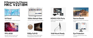 NUEVO Monitor para Juegos HKC V2218M 100Hz 5ms GTG 99% SRGB - Product Image 6
