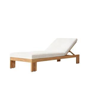 <span class=keywords><strong>Chaise</strong></span> longue extérieure moderne piscine plage cour <span class=keywords><strong>jardin</strong></span> balcon résistant au soleil teck bois massif avec coussins écologique - Product Image 4