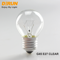 Ampoule incandescente G45 transparente, laiteuse, givrée, de forme ronde, E14 E27 B22 25W 40W 130V 240V, INC-G45