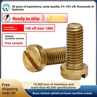 Vis métriques à tête cylindrique fendue en laiton, en stock chez les fabricants, M3 M4 M5 M6 M8, Chine