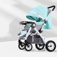 Poussette bébé légère, portable et pliable à 4 roues, avec poignée réversible et siège réglable, vente en gros