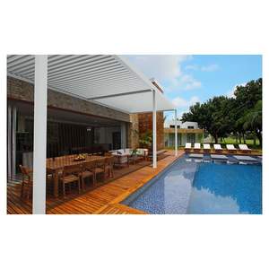 Pavillon de jardin mobile en aluminium avec coussin d'air biologique, pergola vénitienne avec volets roulants - Product Image 2