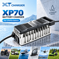 Chargeur de batterie pour voiturette de golf XP70 étanche LiFePO4 90-264VAC pour bateau électrique, autolaveuse, tondeuse à gazon, large plage de température -25~45°C ℃