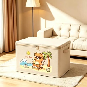 Nueva Caja Organizadora de Ropa Plegable de Tela con Diseño de Dibujos Animados para Armario, Organizador de Juguetes, Uso Doméstico - Product Image 1