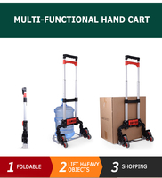 Carrito de mano plegable de servicio mediano de 50-70kg, carrito de empuje plegable de lata plateada con carga liviana, carrito de compras plegable de goma, 1 Juego