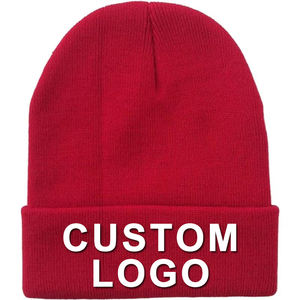High Quality Custom Beanies With Logo Winter <strong>Knitted</strong> <strong>Hat</strong> Fashionable Color and Warm Wool Cotton Embroidery - Product Image 1